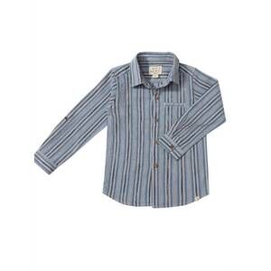 NEW ME & HENRY kid's atwood woven shirt in navy multi plaid